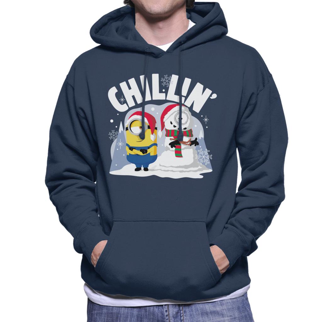 Minions Christmas Snowman Chillin Men's Hooded Sweatshirt-ALL + EVERY