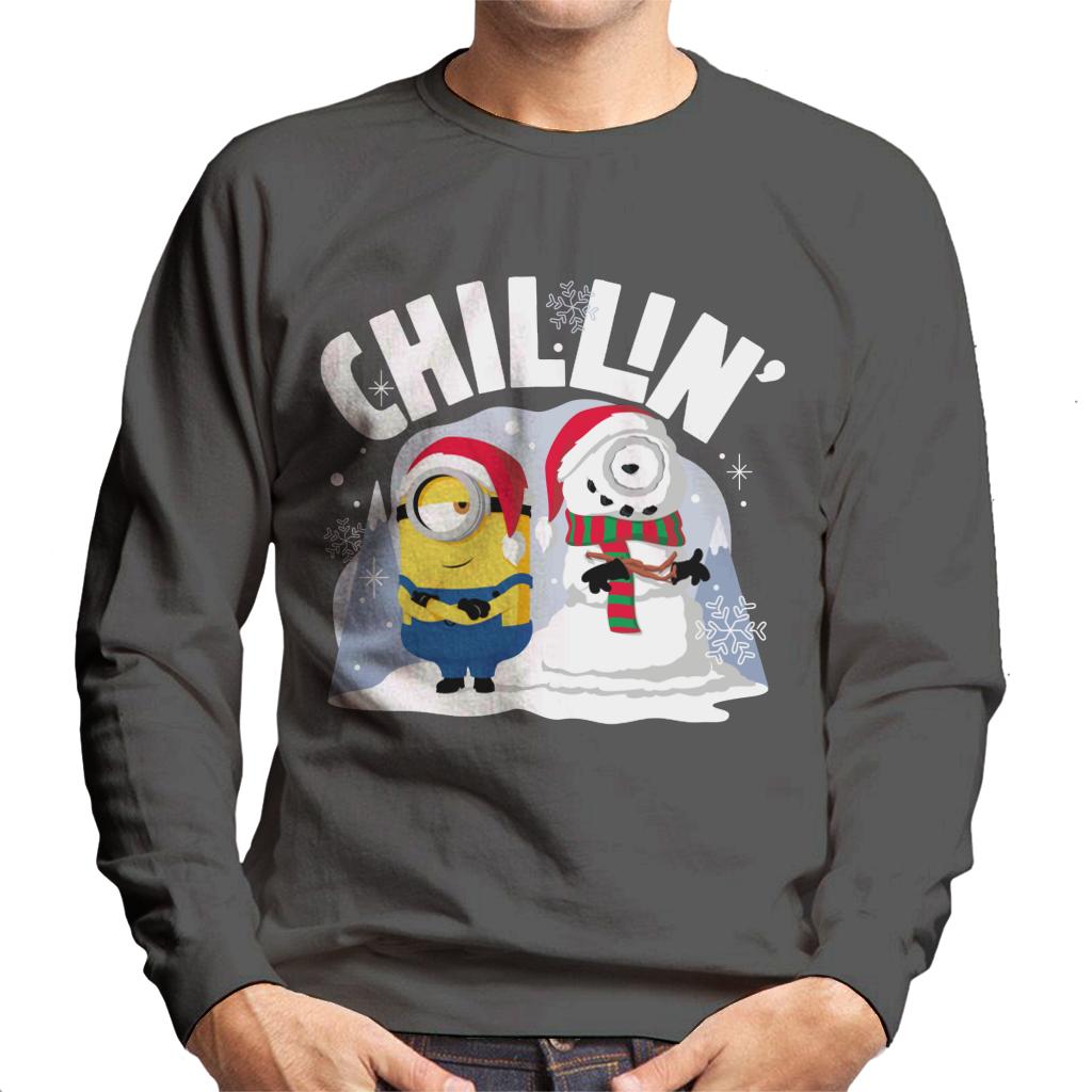 Minions Christmas Snowman Chillin Men's Sweatshirt-ALL + EVERY