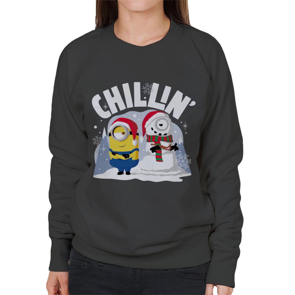 Minions Christmas Snowman Chillin Women's Sweatshirt-ALL + EVERY