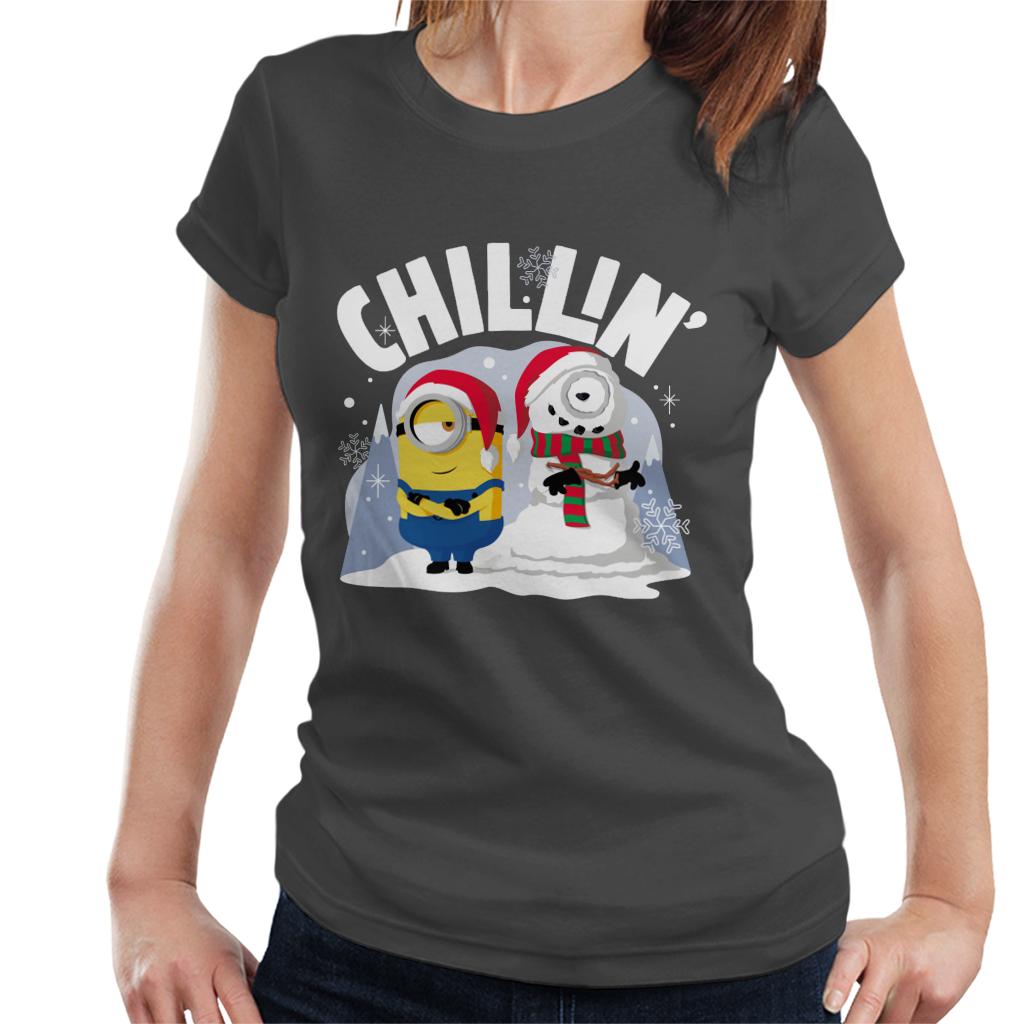 Minions Christmas Snowman Chillin Women's T-Shirt-ALL + EVERY