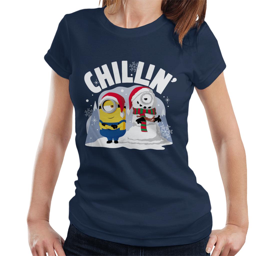 Minions Christmas Snowman Chillin Women's T-Shirt-ALL + EVERY