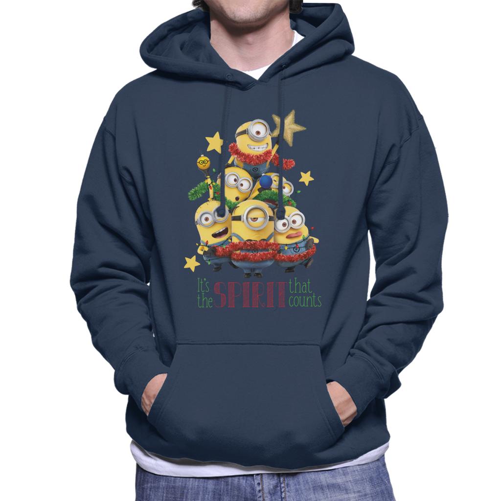 Minions Christmas It's The Spirit That Counts Men's Hooded Sweatshirt-ALL + EVERY