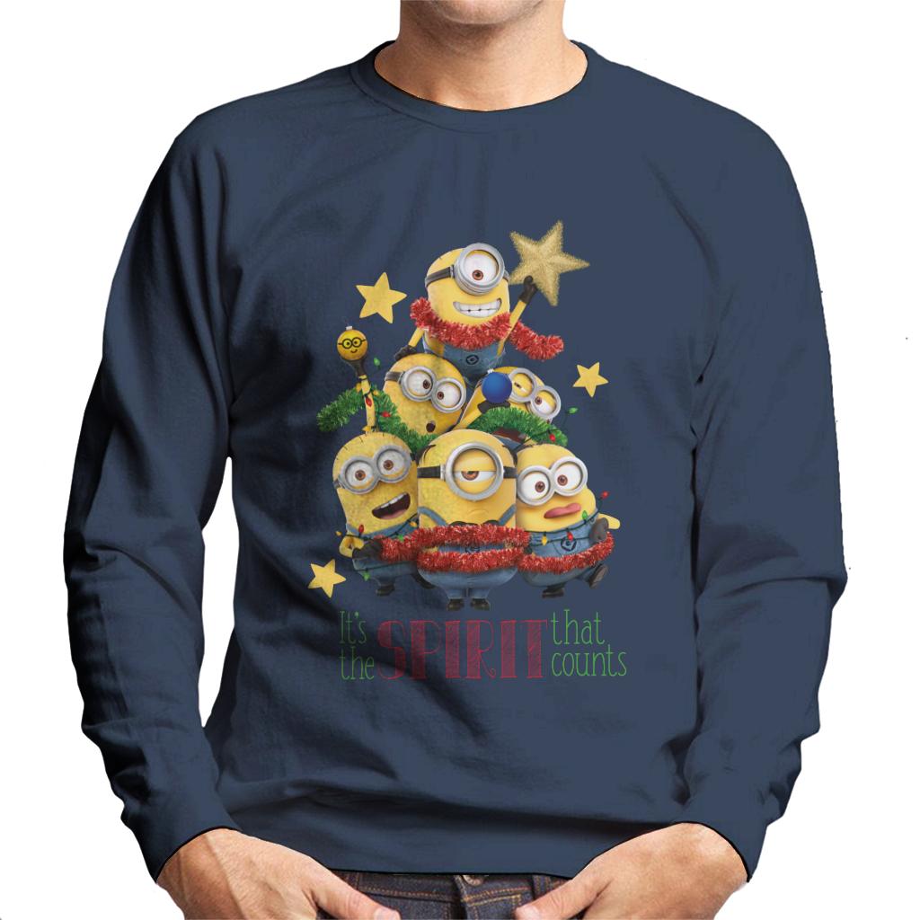 Minions Christmas It's The Spirit That Counts Men's Sweatshirt-ALL + EVERY