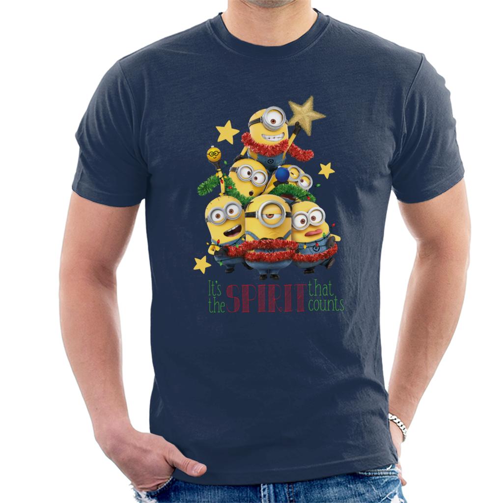 Minions Christmas It's The Spirit That Counts Men's T-Shirt-ALL + EVERY