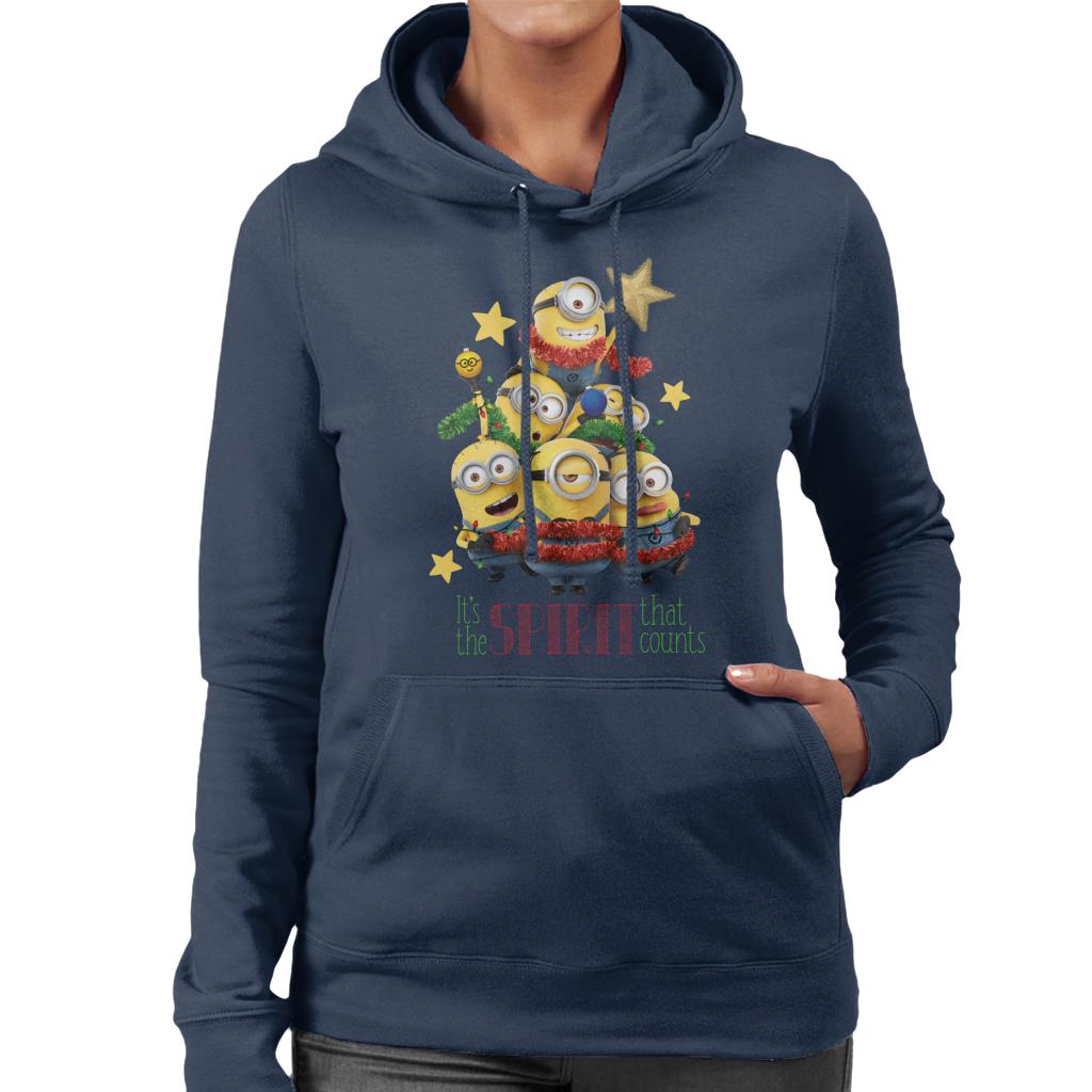 Minions Christmas It's The Spirit That Counts Women's Hooded Sweatshirt-ALL + EVERY