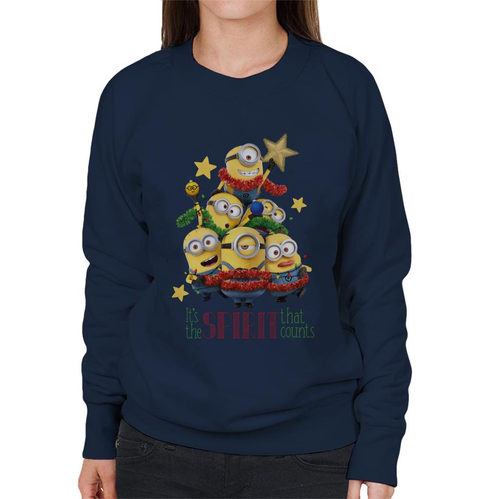 Minions Christmas It's The Spirit That Counts Women's Sweatshirt-ALL + EVERY