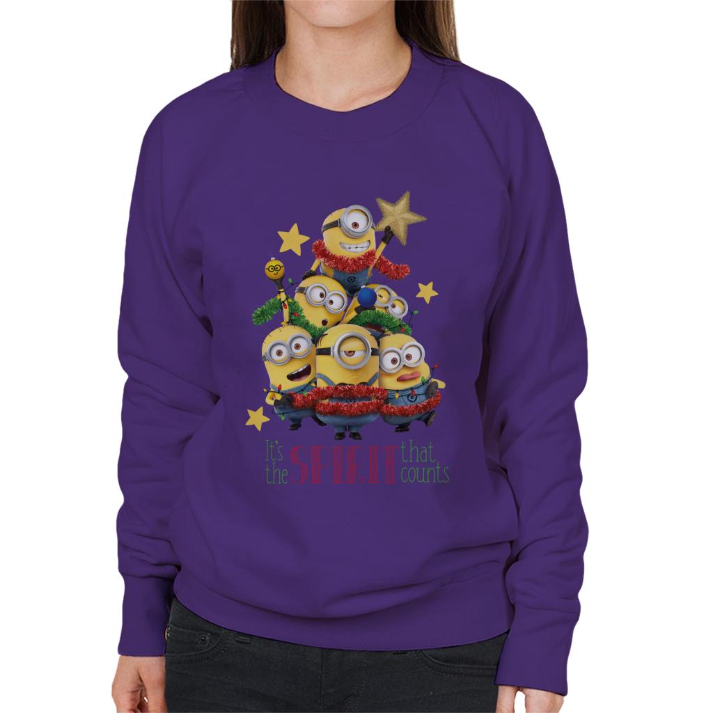 Minions Christmas It's The Spirit That Counts Women's Sweatshirt-ALL + EVERY