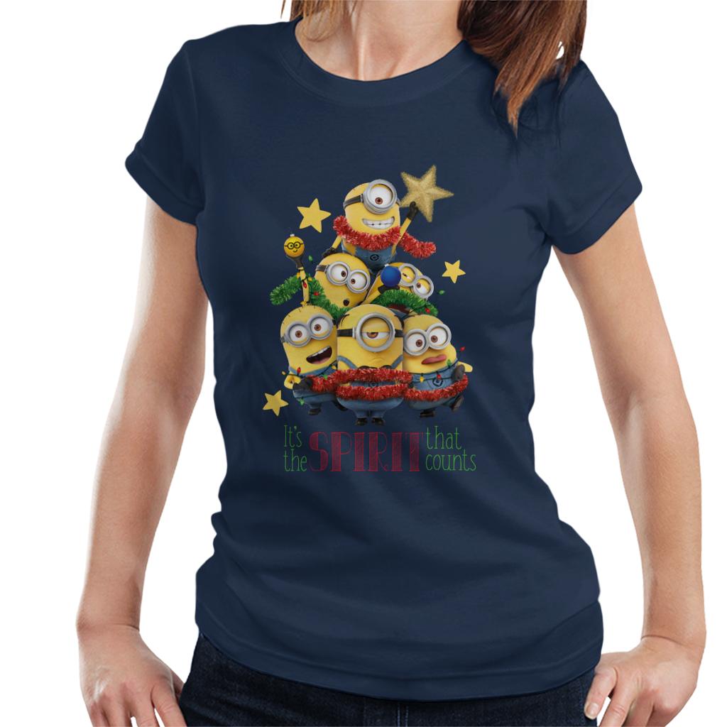 Minions Christmas It's The Spirit That Counts Women's T-Shirt-ALL + EVERY