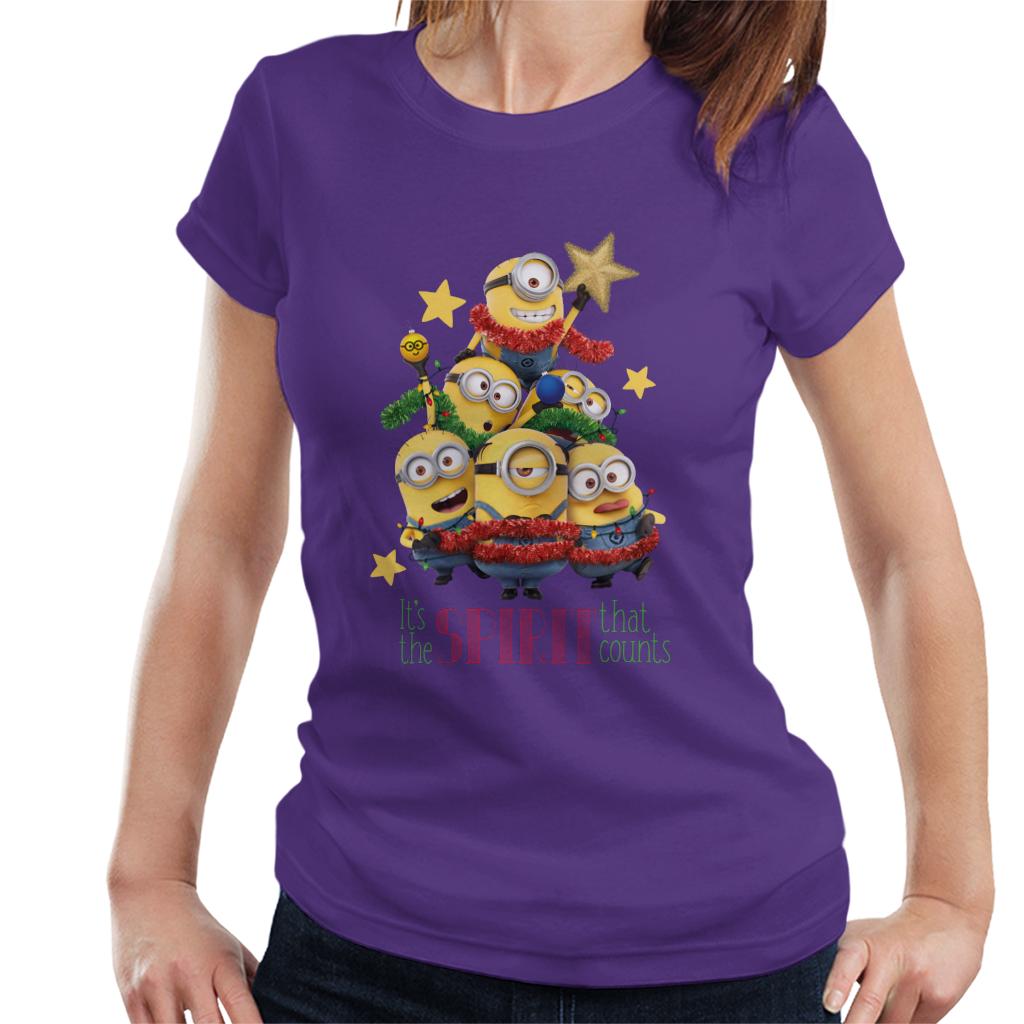 Minions Christmas It's The Spirit That Counts Women's T-Shirt-ALL + EVERY