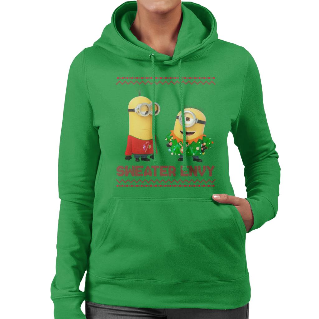 Minions Christmas Sweater Envy Women's Hooded Sweatshirt-ALL + EVERY