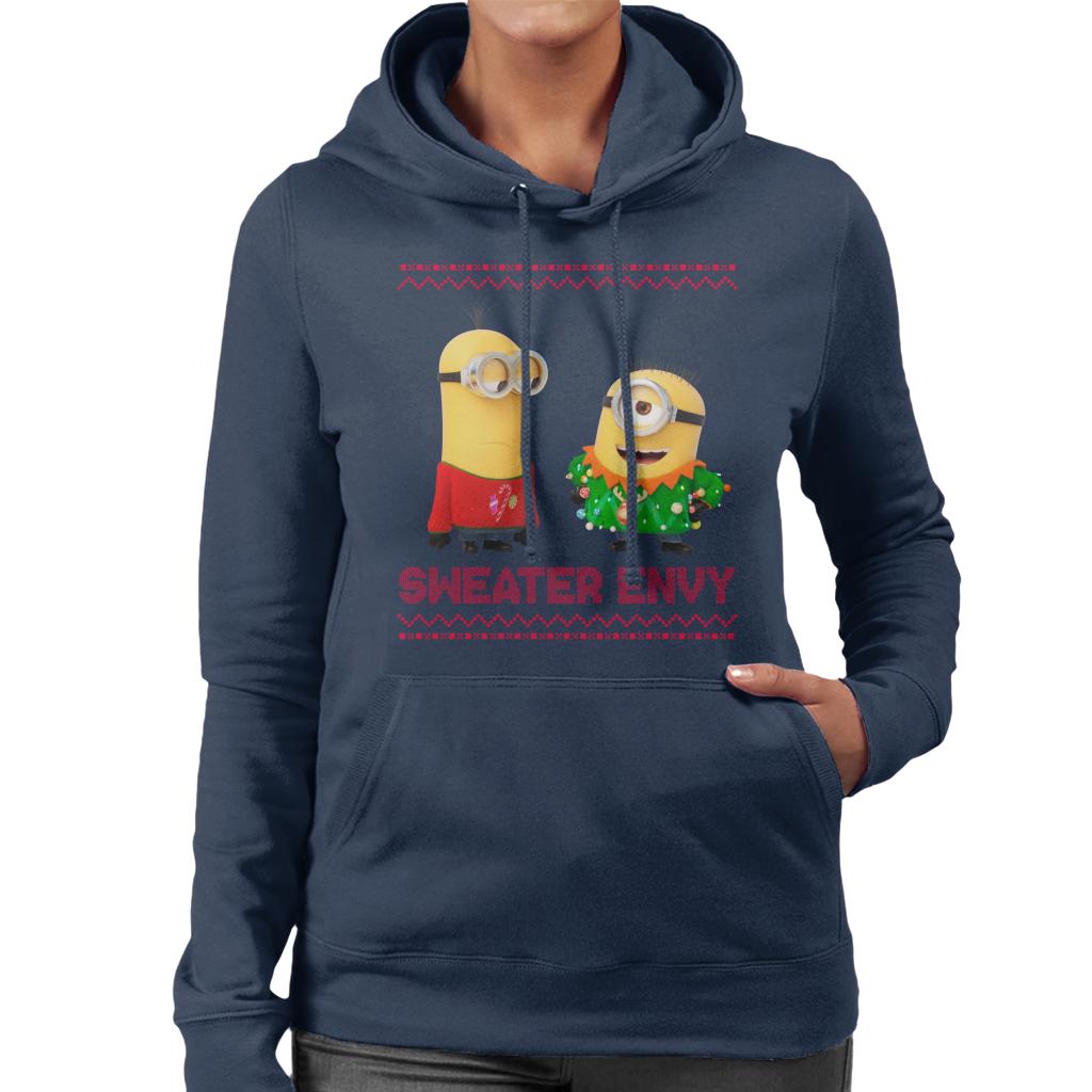 Minions Christmas Sweater Envy Women's Hooded Sweatshirt-ALL + EVERY