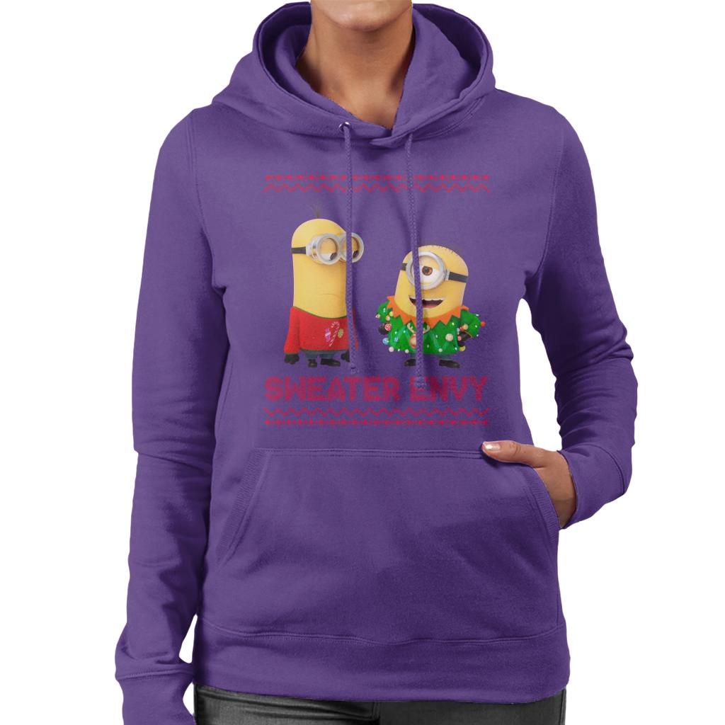 Minions Christmas Sweater Envy Women's Hooded Sweatshirt-ALL + EVERY