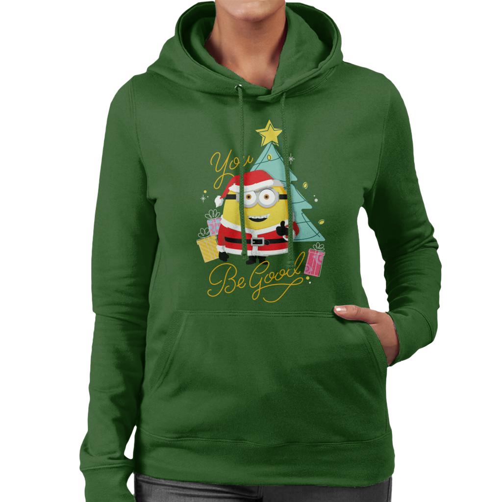 Minions Christmas You Be Good Women's Hooded Sweatshirt-ALL + EVERY