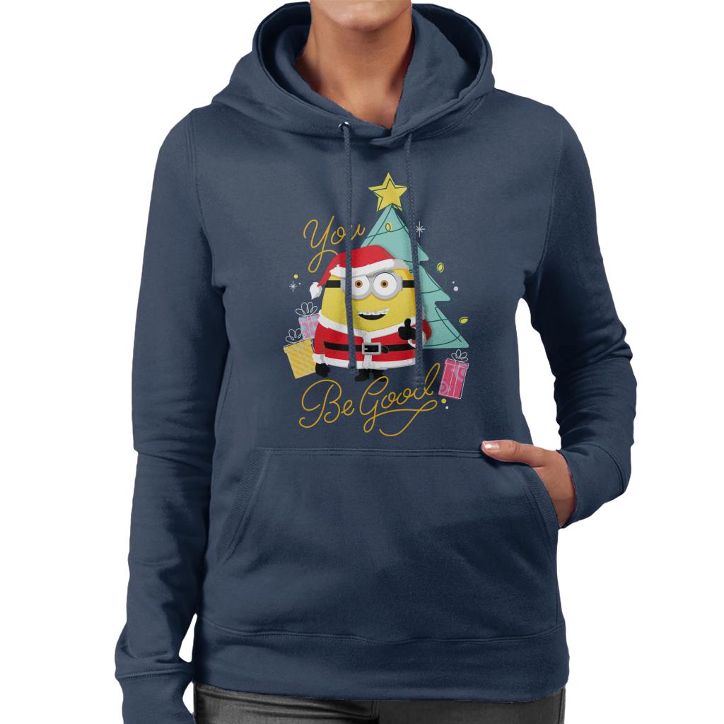 Minions Christmas You Be Good Women's Hooded Sweatshirt-ALL + EVERY