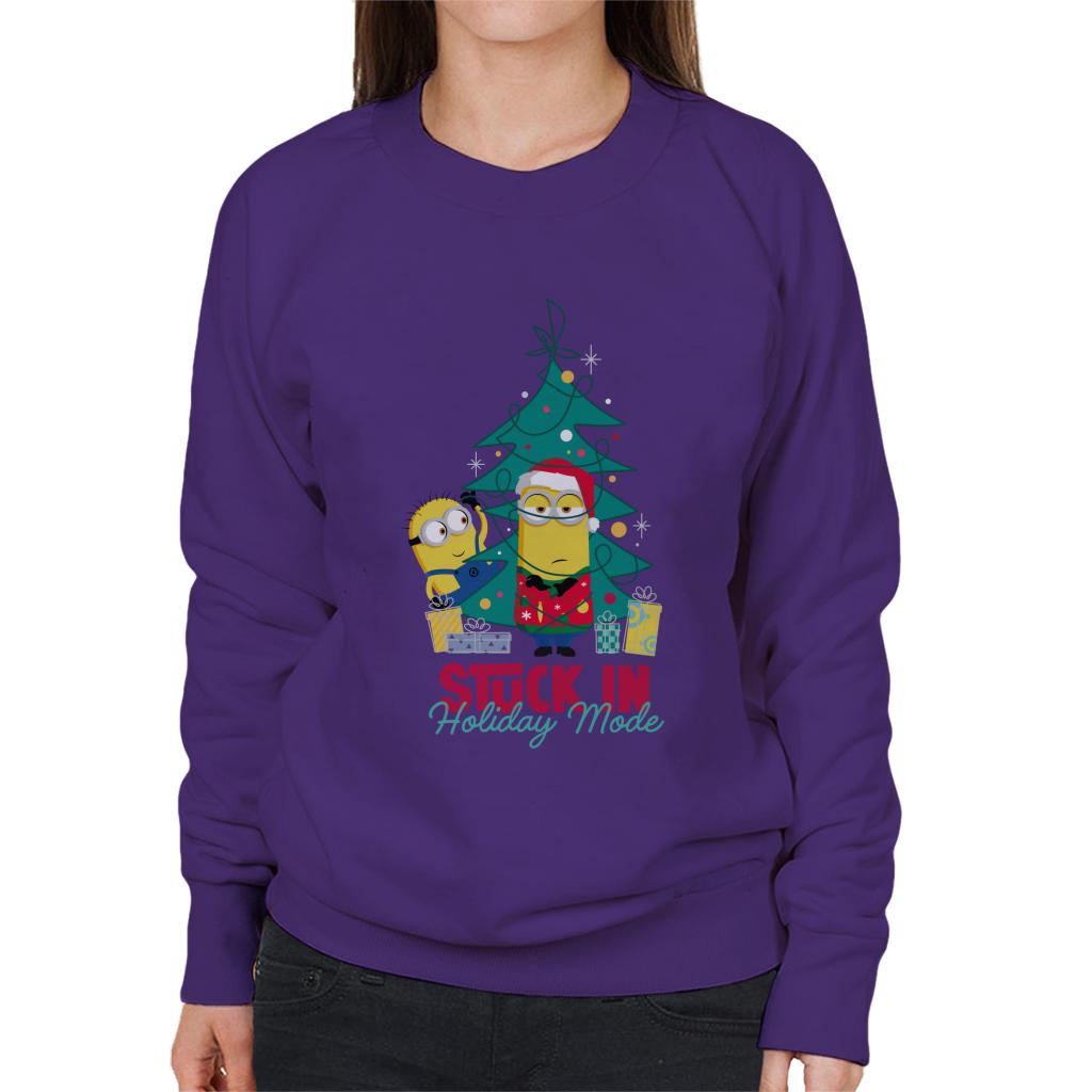 Minions Christmas Stuck In Holiday Mode Women's Sweatshirt-ALL + EVERY