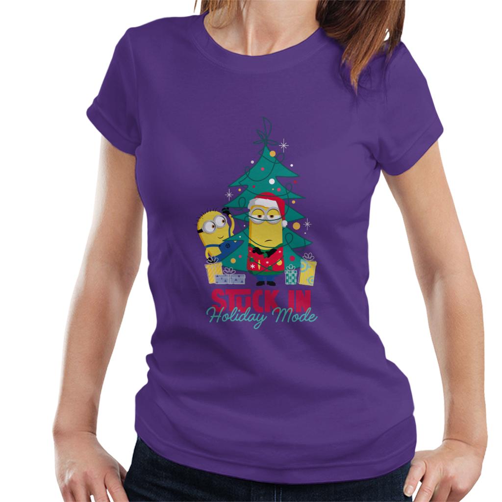 Minions Christmas Stuck In Holiday Mode Women's T-Shirt-ALL + EVERY