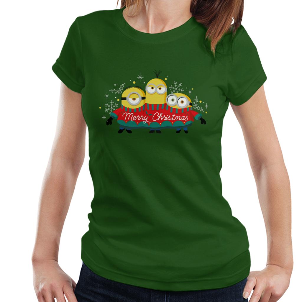 Minions Christmas Merry Xmas Women's T-Shirt-ALL + EVERY