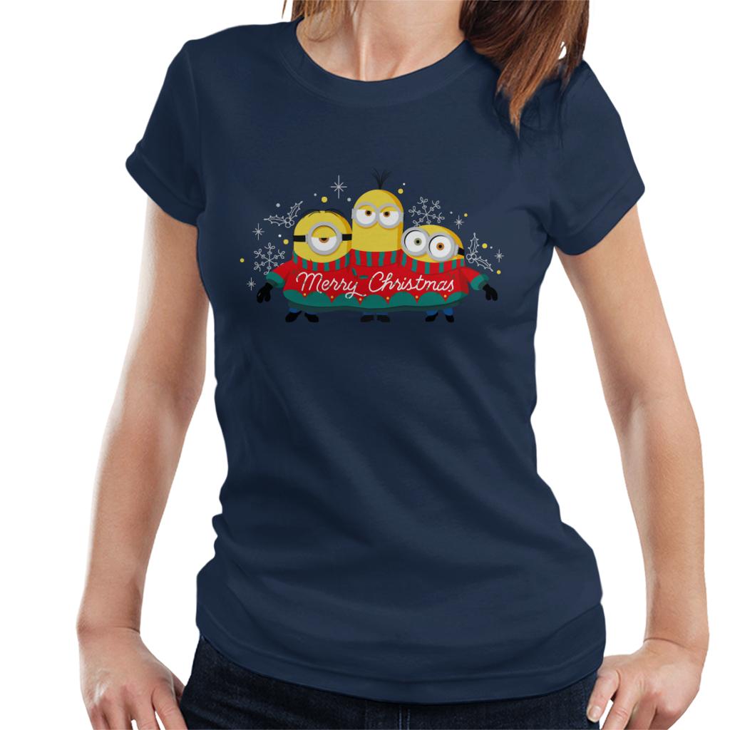 Minions Christmas Merry Xmas Women's T-Shirt-ALL + EVERY