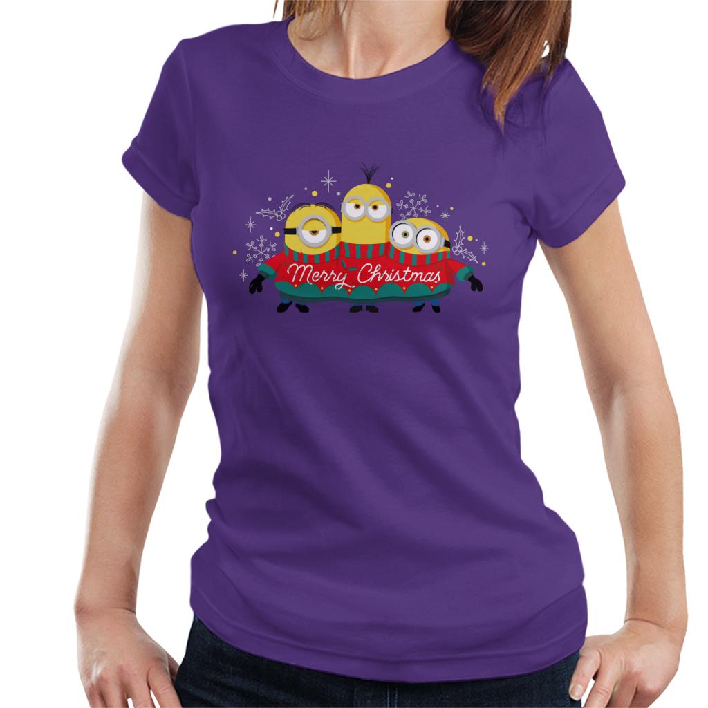 Minions Christmas Merry Xmas Women's T-Shirt-ALL + EVERY