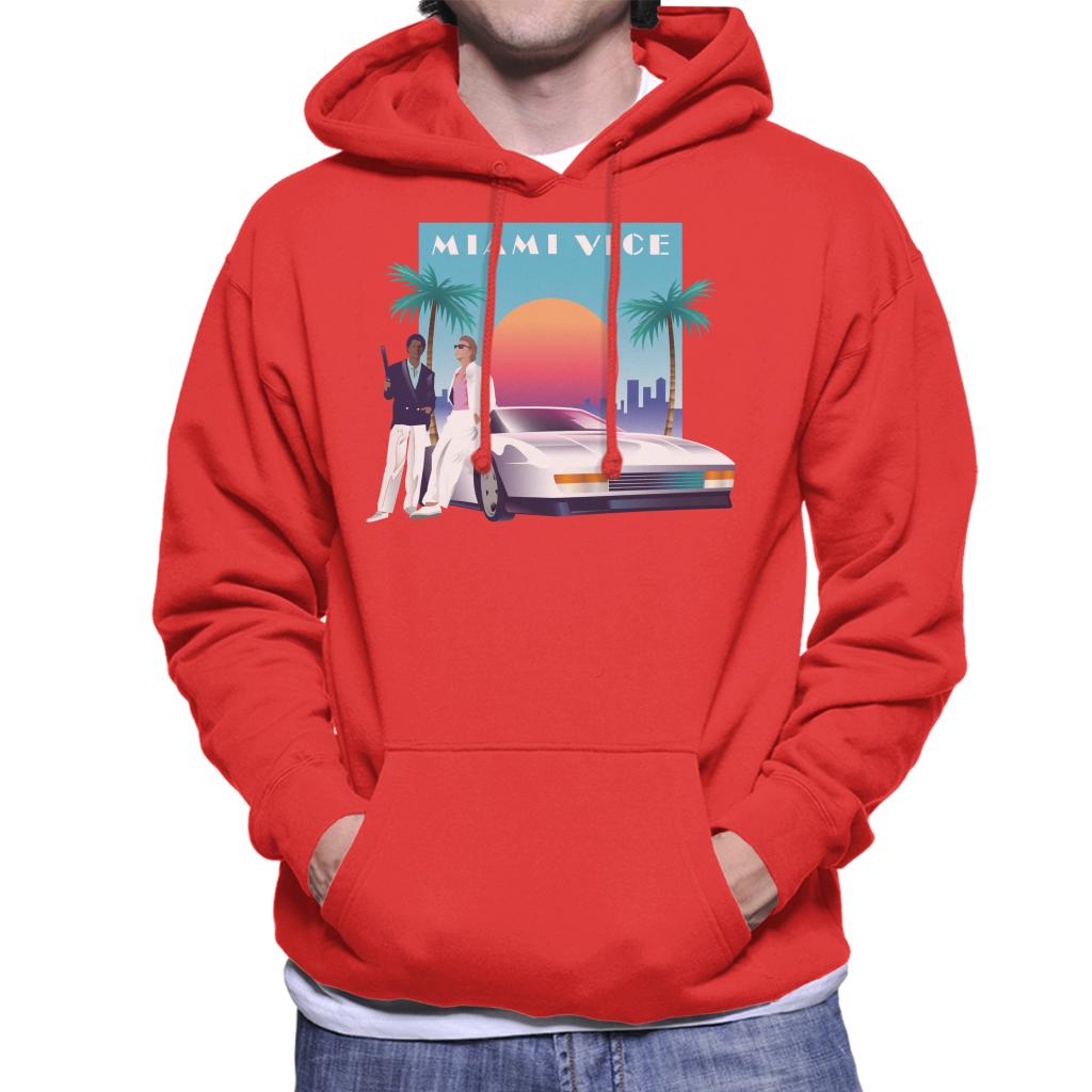 Miami Vice Sunset Men's Hooded Sweatshirt-ALL + EVERY