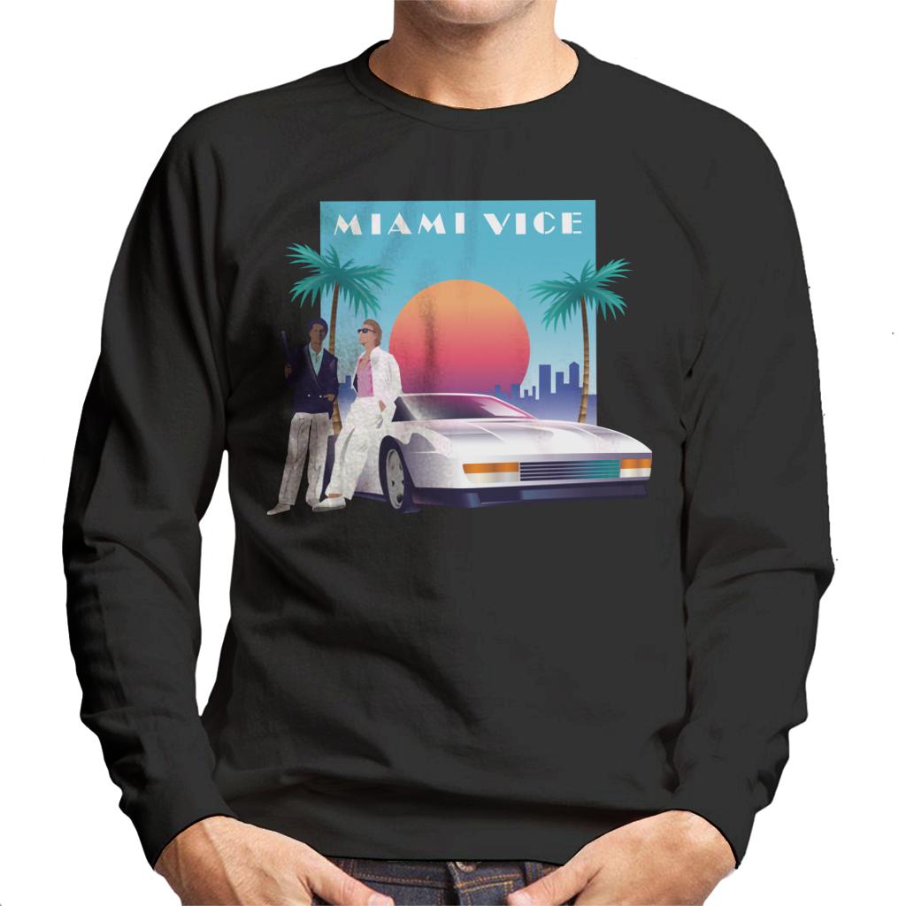 Miami Vice Sunset Men's Sweatshirt-ALL + EVERY