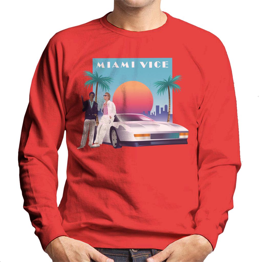 Miami Vice Sunset Men's Sweatshirt-ALL + EVERY