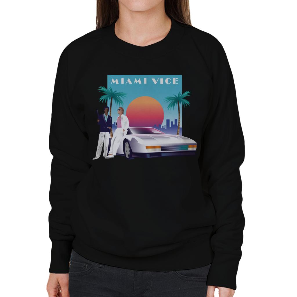 Miami Vice Sunset Women's Sweatshirt-ALL + EVERY