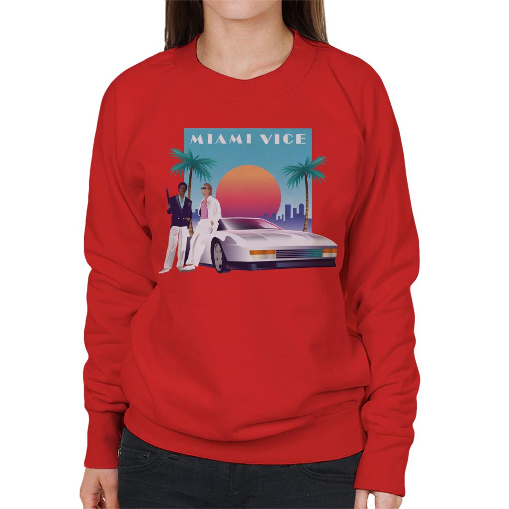 Miami Vice Sunset Women's Sweatshirt-ALL + EVERY