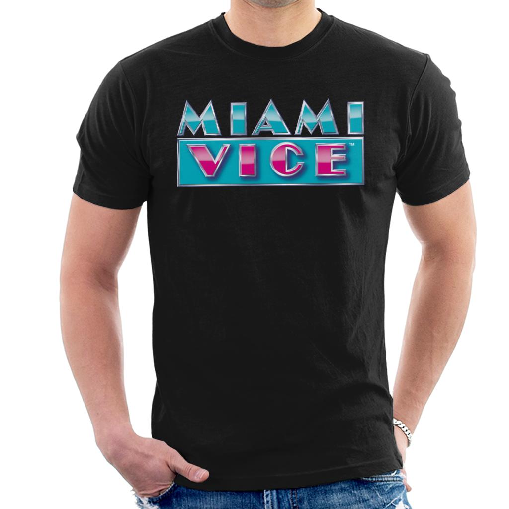 Miami Vice Reflective Logo Men's T-Shirt-ALL + EVERY