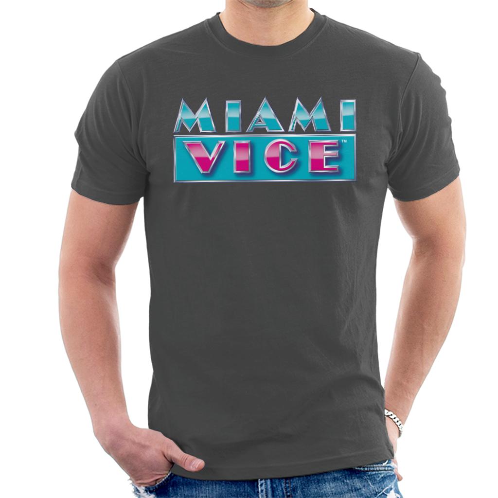 Miami Vice Reflective Logo Men's T-Shirt-ALL + EVERY