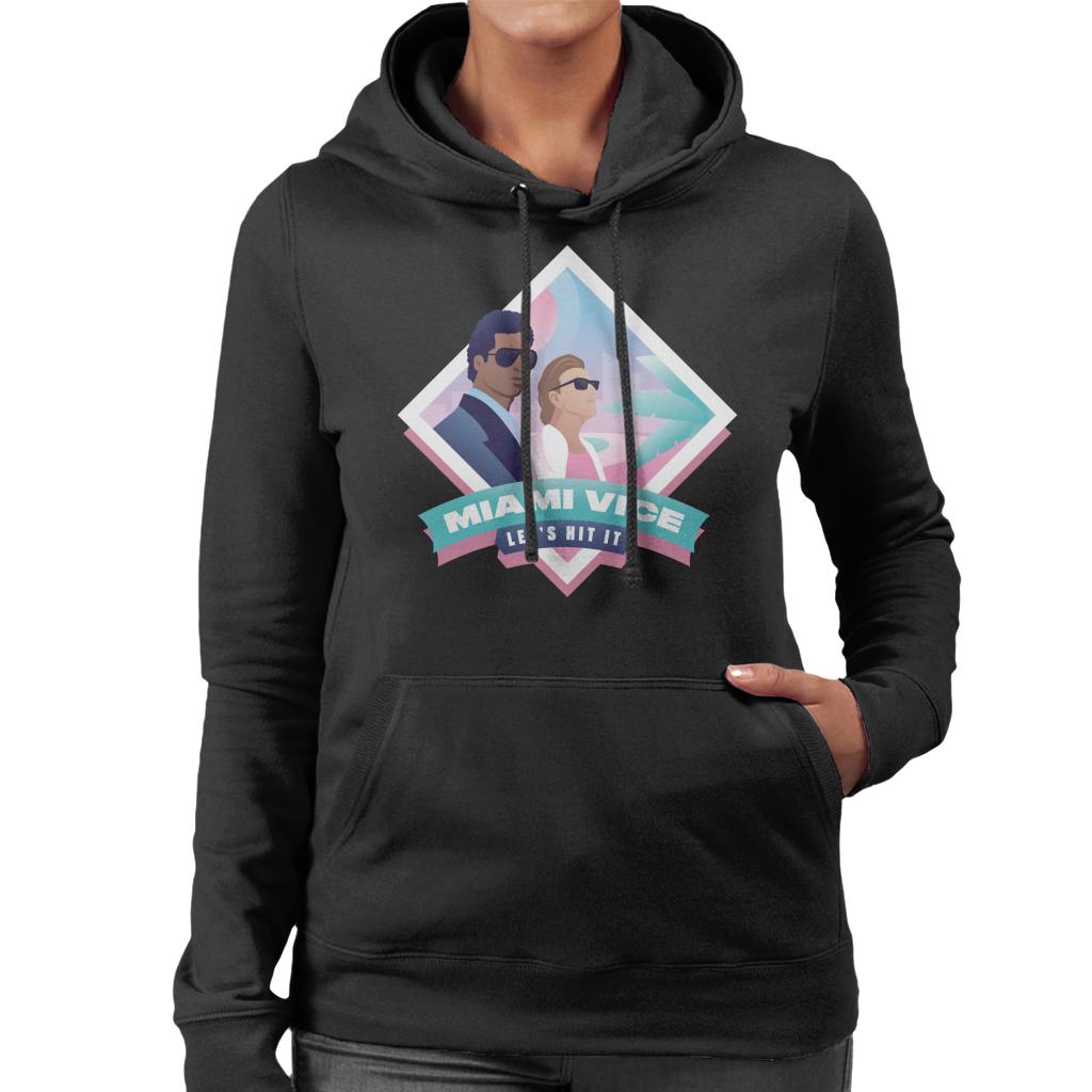 Miami Vice Lets Hit It Women's Hooded Sweatshirt-ALL + EVERY