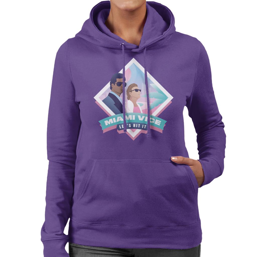 Miami Vice Lets Hit It Women's Hooded Sweatshirt-ALL + EVERY