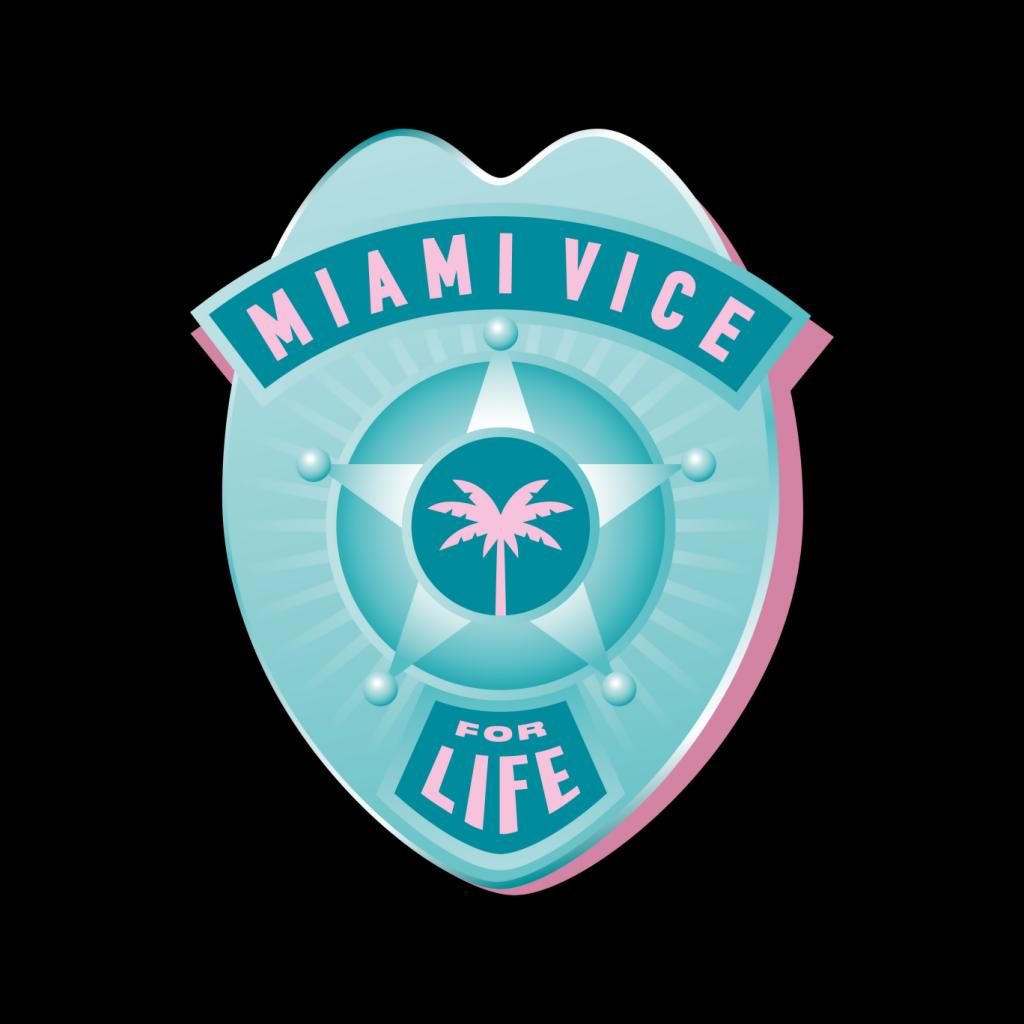 Miami Vice For Life Police Badge Men's T-Shirt-ALL + EVERY