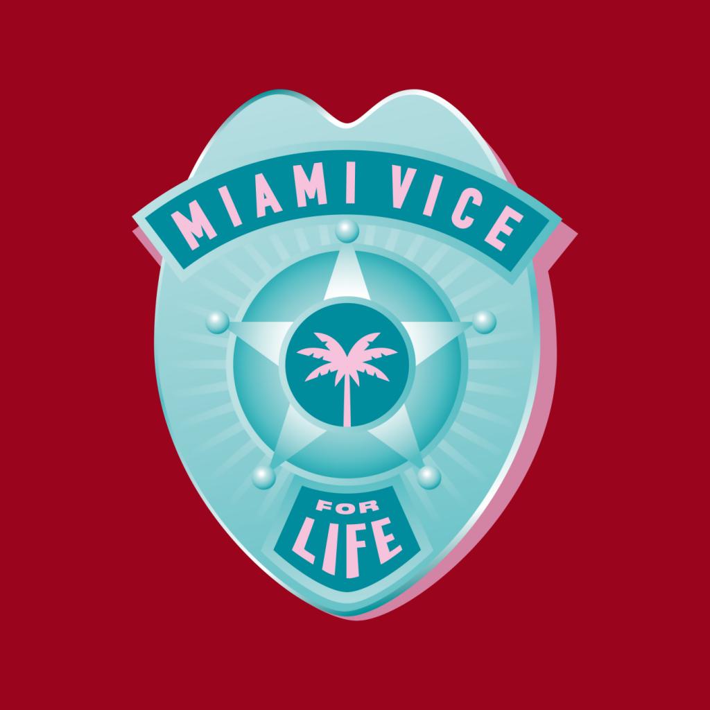 Miami Vice For Life Police Badge Men's T-Shirt-ALL + EVERY