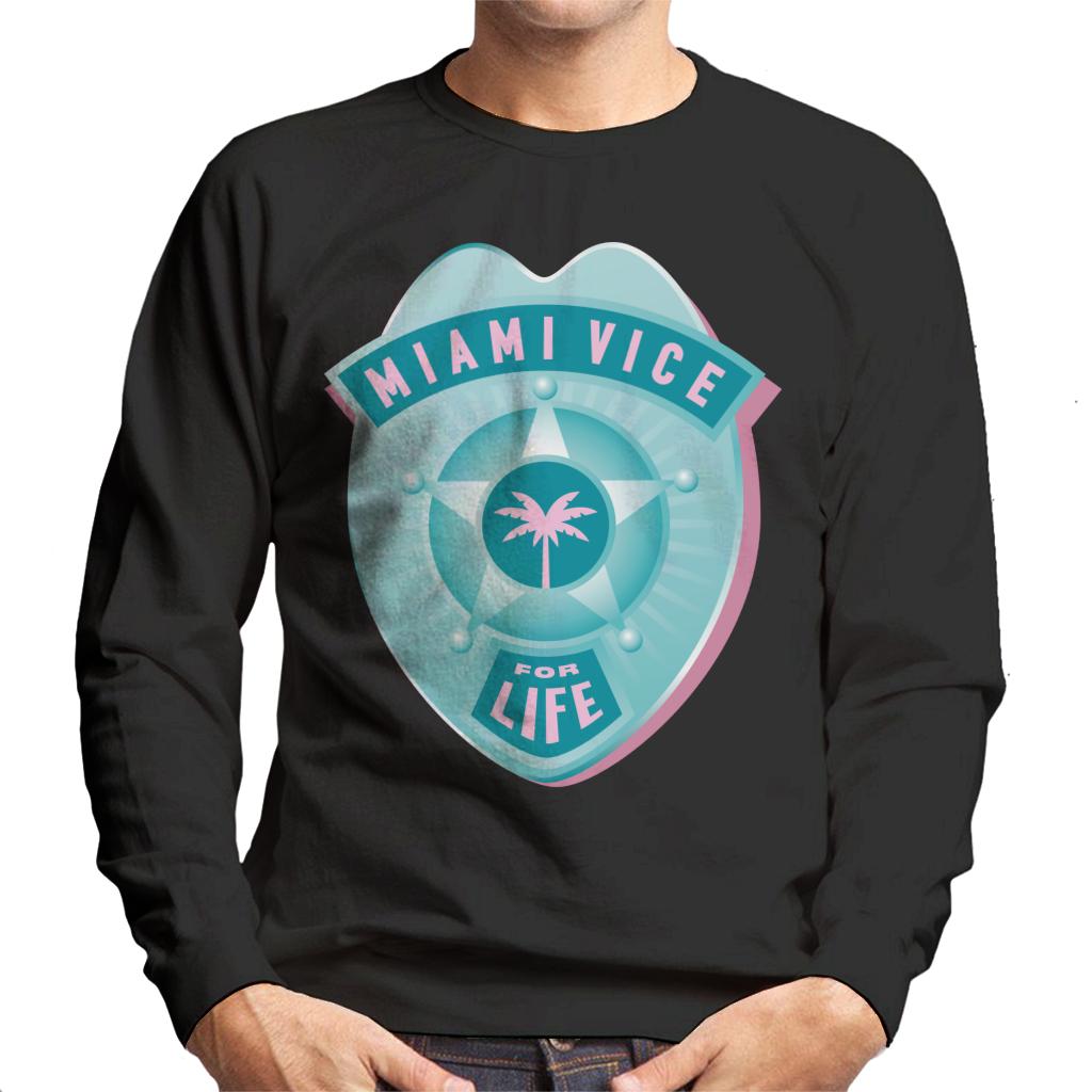 Miami Vice For Life Police Badge Men's Sweatshirt-ALL + EVERY