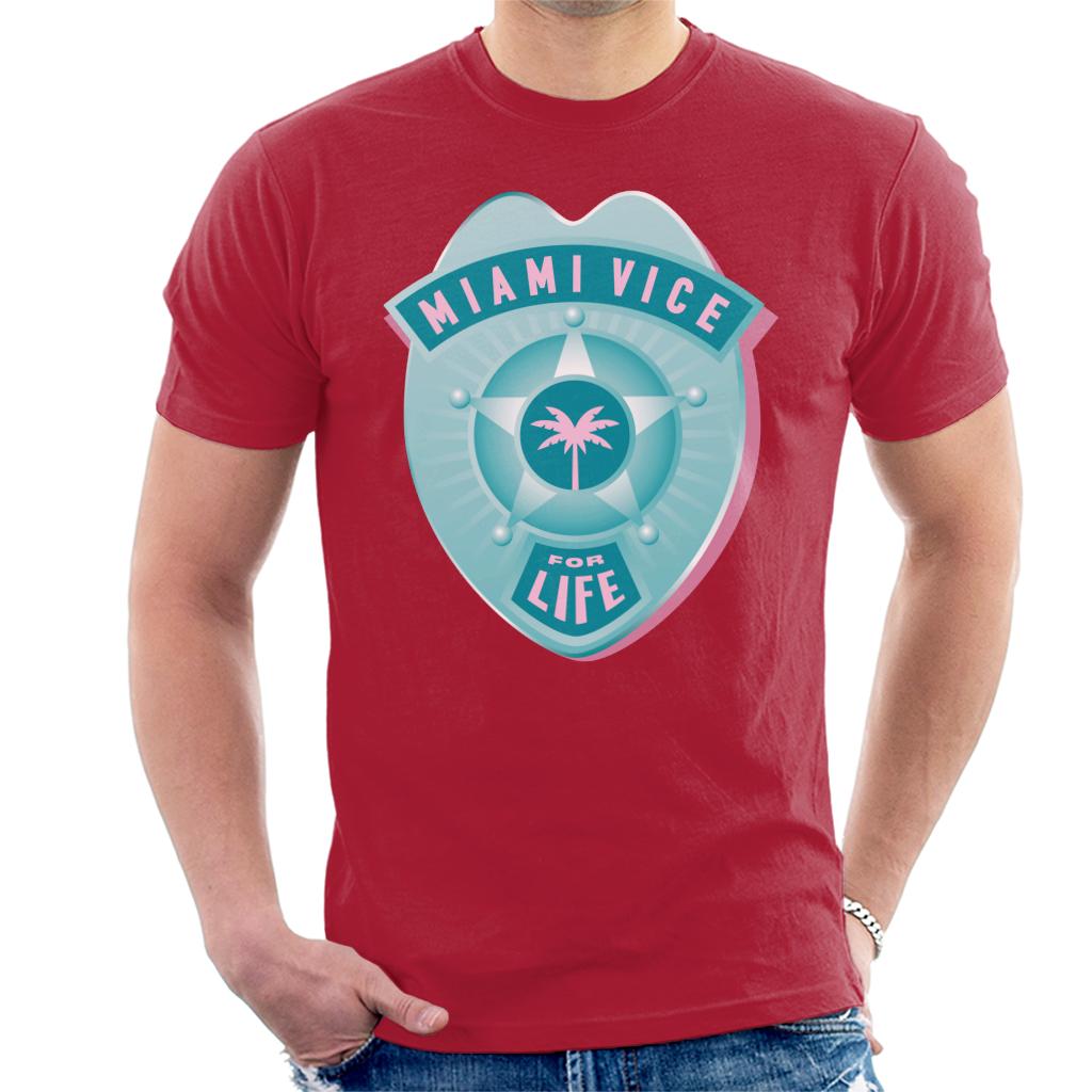 Miami Vice For Life Police Badge Men's T-Shirt-ALL + EVERY