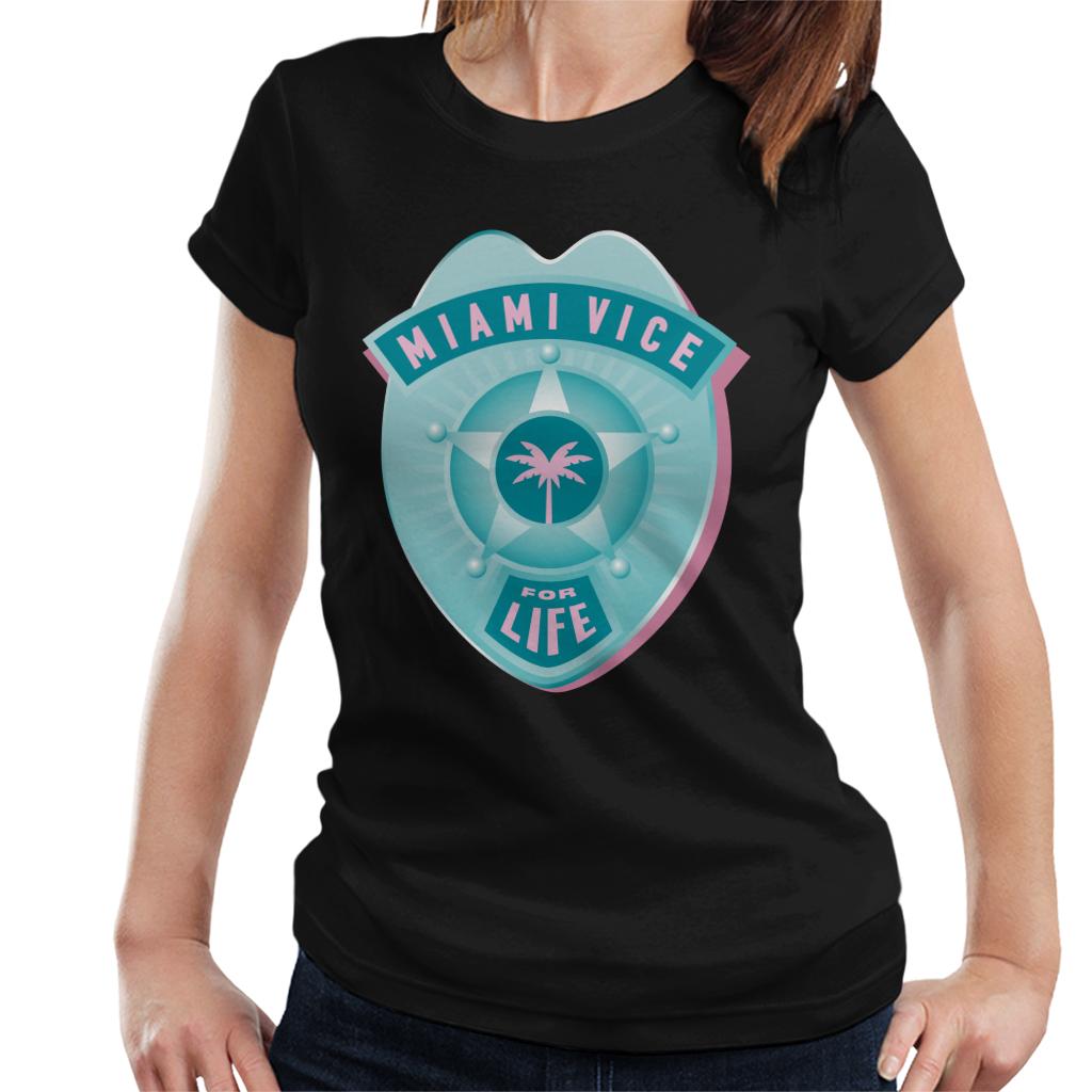 Miami Vice For Life Police Badge Women's T-Shirt-ALL + EVERY