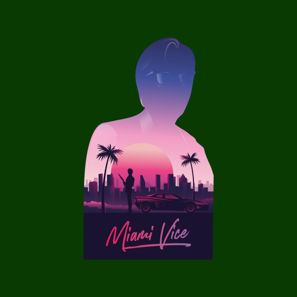 Miami Vice Sunset City Silhouette Men's Sweatshirt-ALL + EVERY