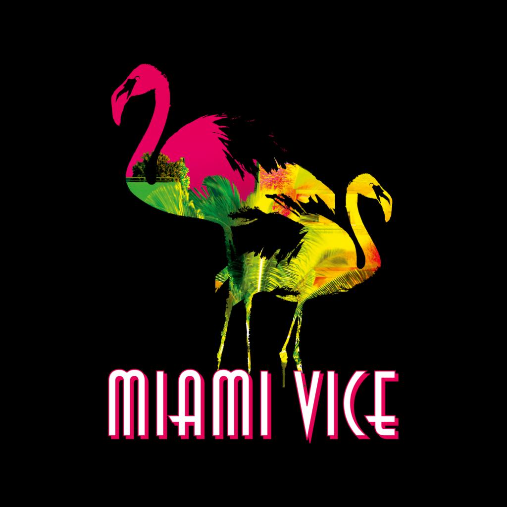 Miami Vice Flamingo Silhouette Men's T-Shirt-ALL + EVERY