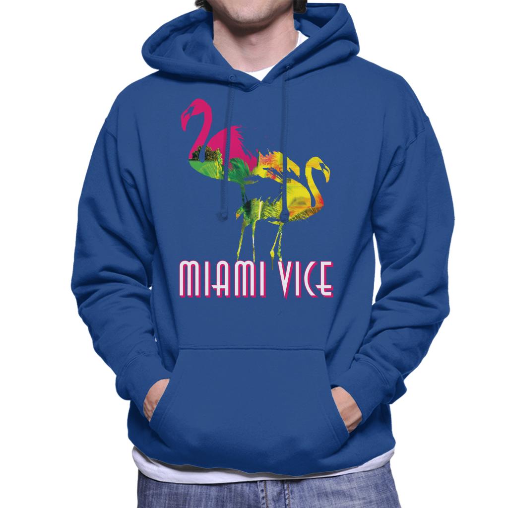 Miami Vice Flamingo Silhouette Men's Hooded Sweatshirt-ALL + EVERY