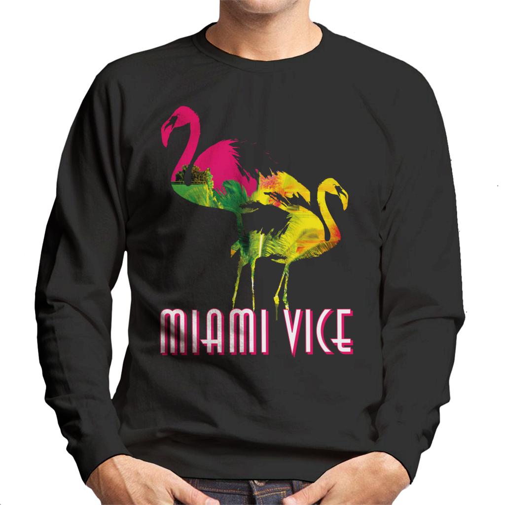 Miami Vice Flamingo Silhouette Men's Sweatshirt-ALL + EVERY