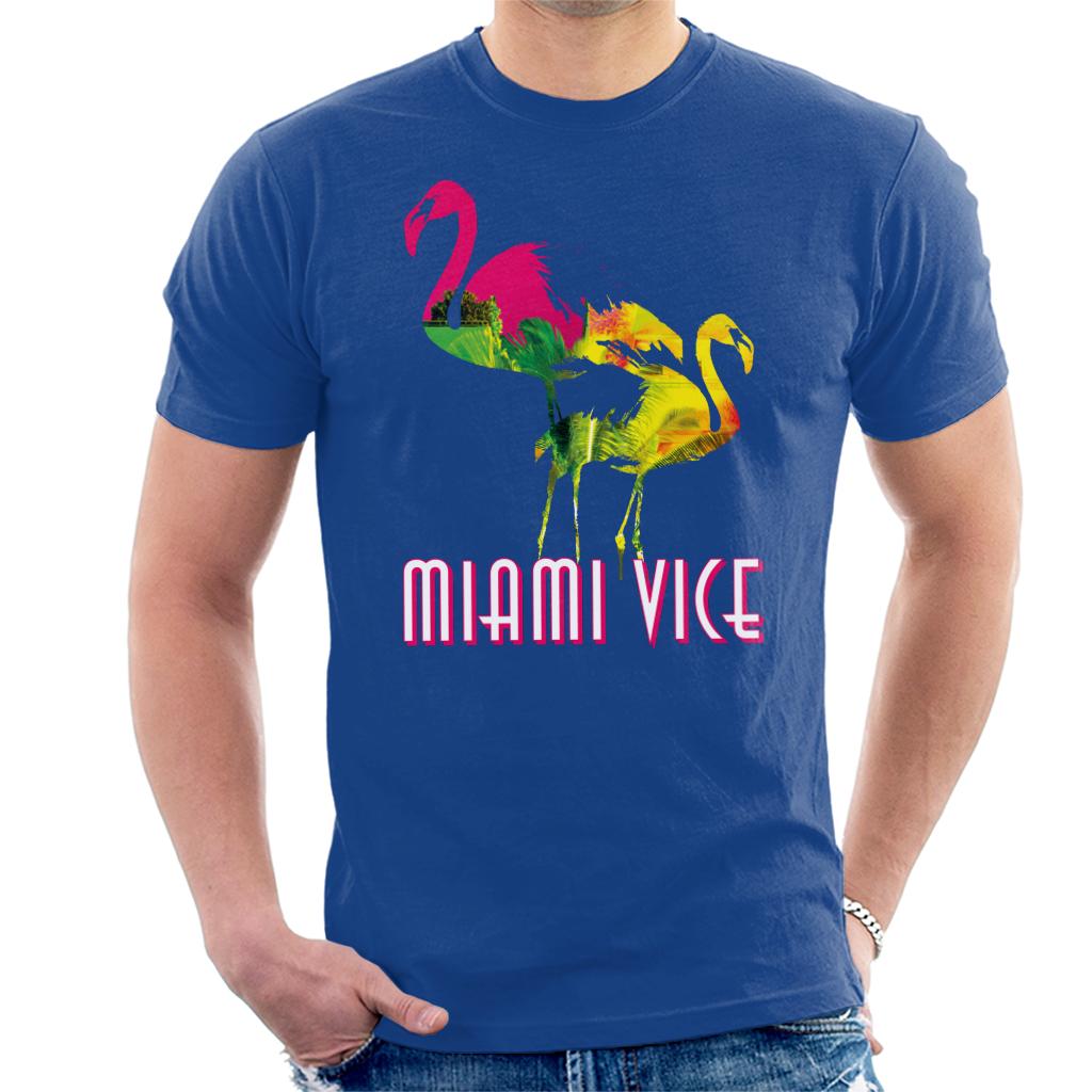 Miami Vice Flamingo Silhouette Men's T-Shirt-ALL + EVERY