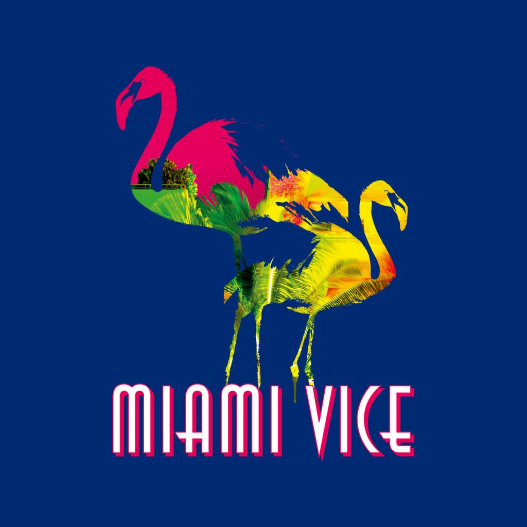 Miami Vice Flamingo Silhouette Men's T-Shirt-ALL + EVERY