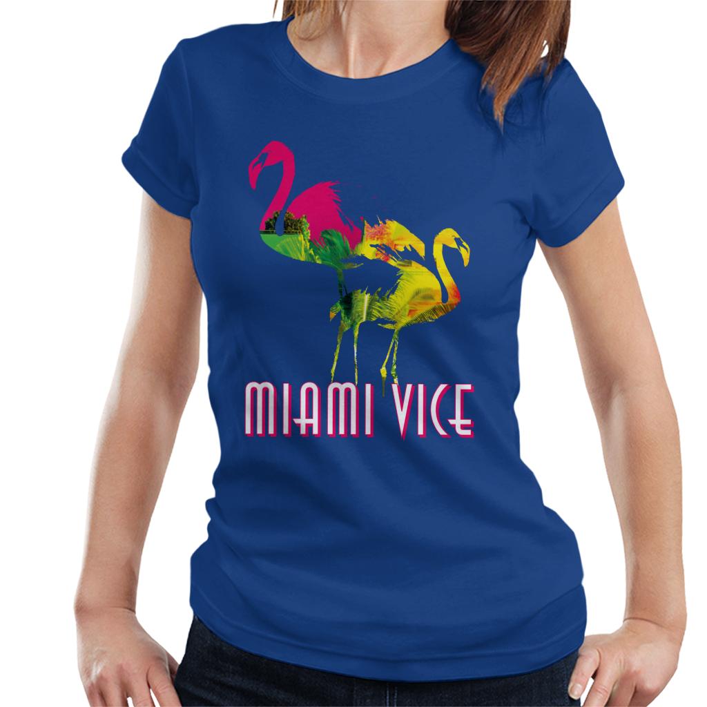 Miami Vice Flamingo Silhouette Women's T-Shirt-ALL + EVERY