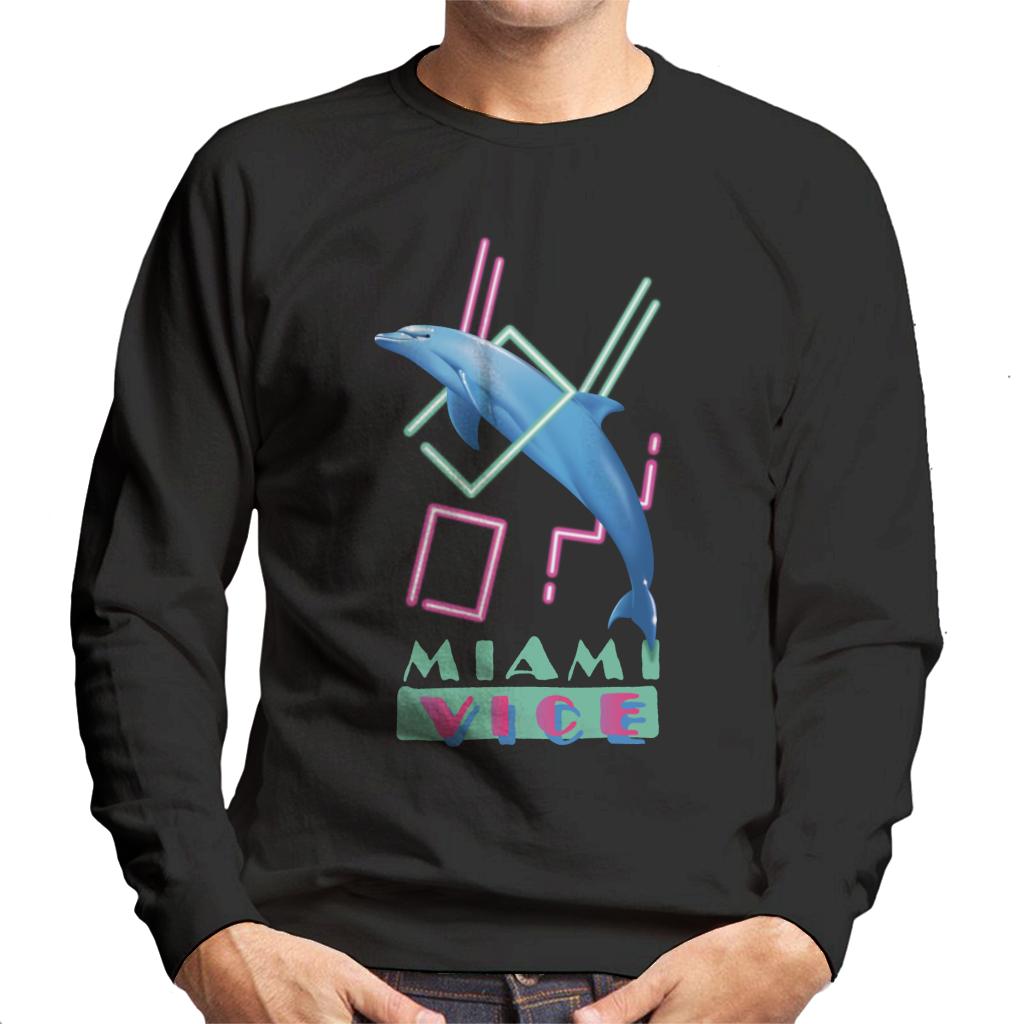 Miami Vice Dolphin Jump Men's Sweatshirt-ALL + EVERY