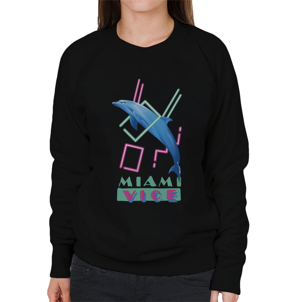 Miami Vice Dolphin Jump Women's Sweatshirt-ALL + EVERY