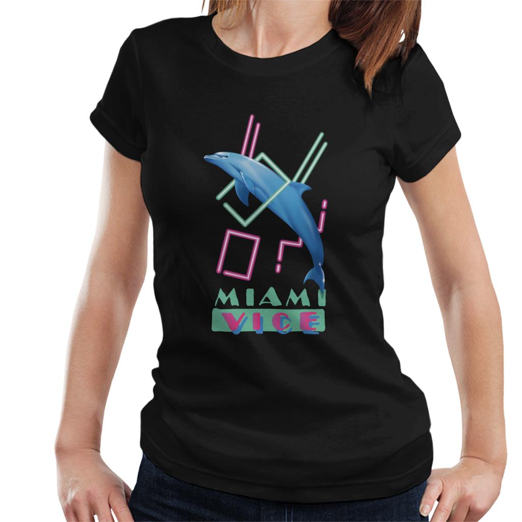 Miami Vice Dolphin Jump Women's T-Shirt-ALL + EVERY