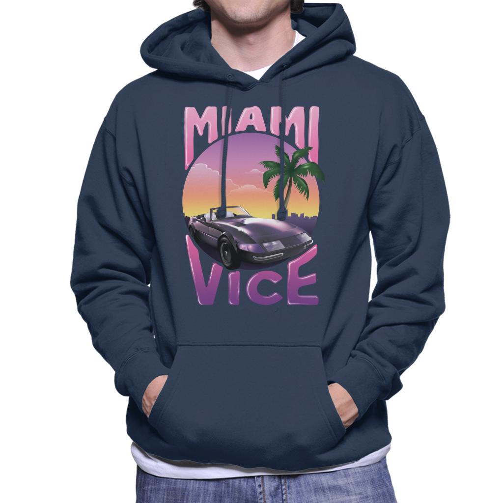 Miami Vice Car And Palm Tree Men's Hooded Sweatshirt-ALL + EVERY