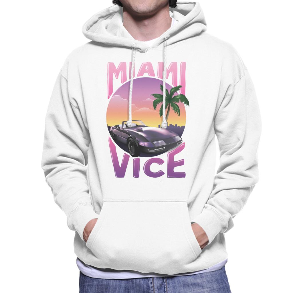 Miami Vice Car And Palm Tree Men's Hooded Sweatshirt-ALL + EVERY