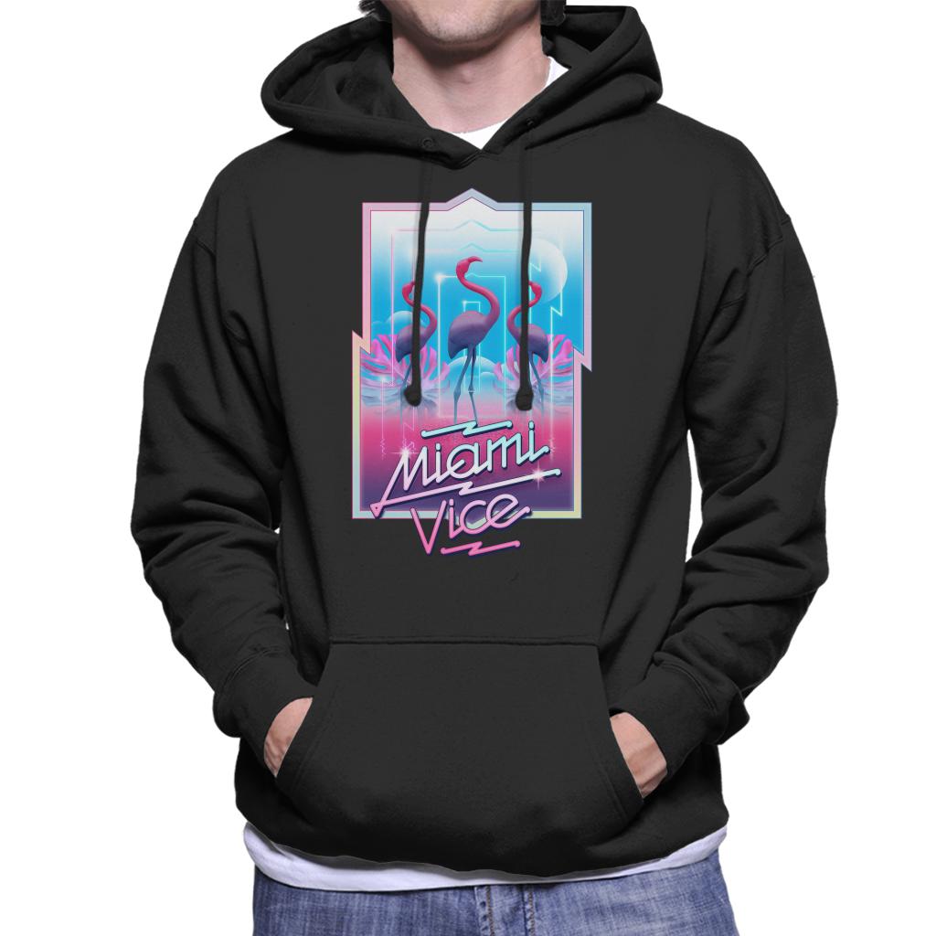 Miami Vice 3 Flamingos Men's Hooded Sweatshirt-ALL + EVERY